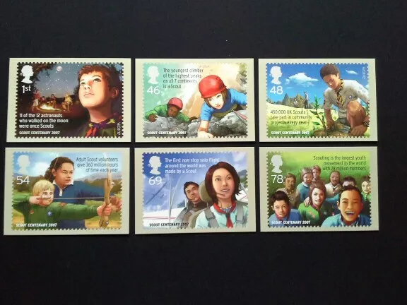 PHQ 301 Mint 2007 Scout Centenary 6 cards.