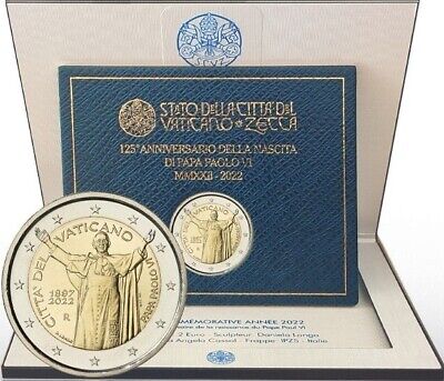 2€ Euro 2022 Vatikan Vatican Vaticano Paolo Paul Pablo VI FDC BU STGL ST Presale 