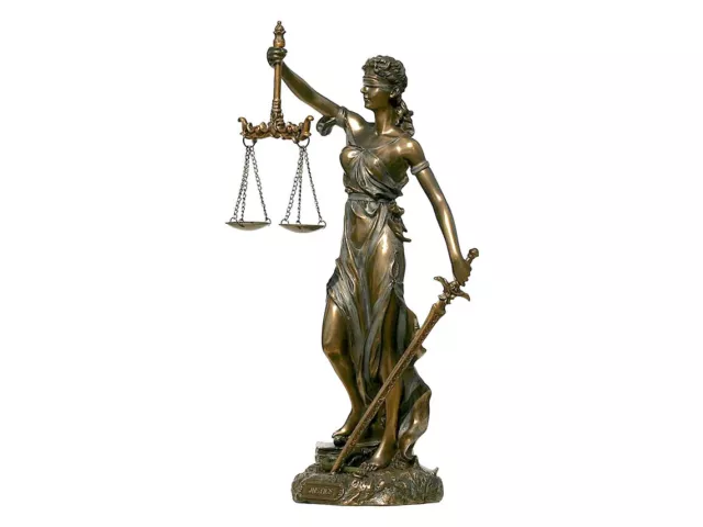 Blind Goddess of Justice Themis Lady Justica Cold Cast Bronze & Resin Statue 2