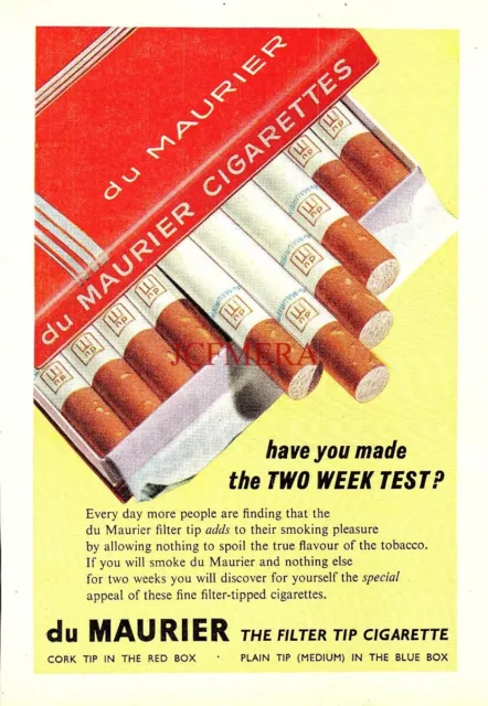 Du MAURIER Filter Tip Cigarettes Tobacco ADVERT (4) Vintage 1954 Print Ad 164/47