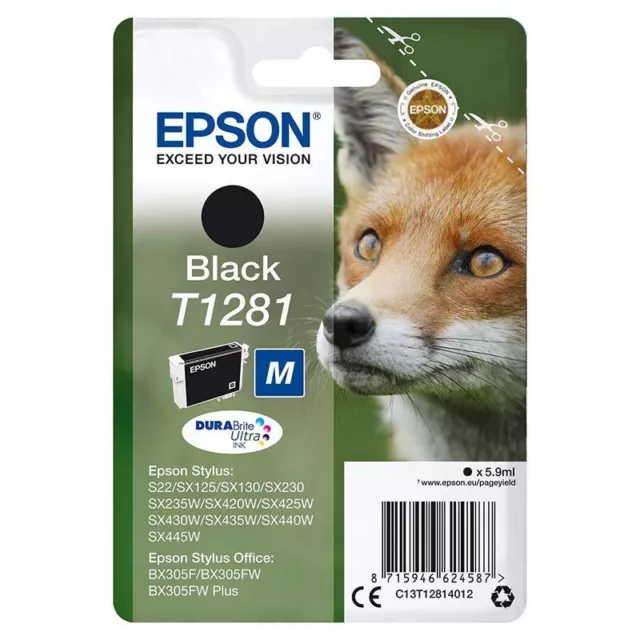 Cartucho Tinta Original Epson T1281 Negro C13T12814011 (Caducidad DIC 2018)