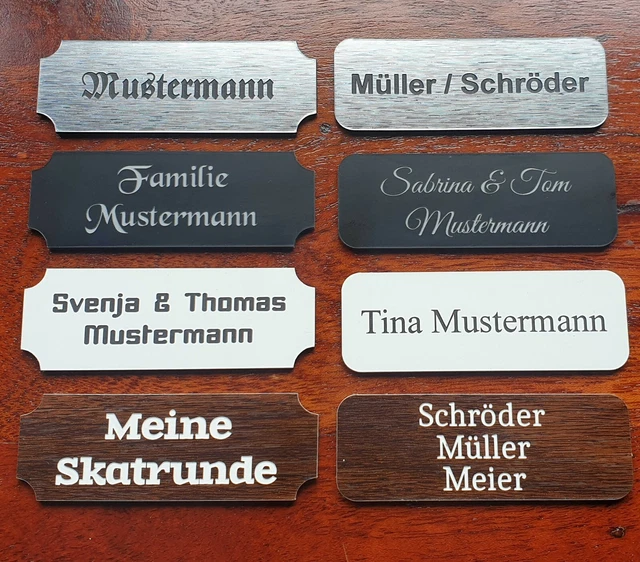 BRIEFKASTENSCHILD KLINGELSCHILD TÜRSCHILD Namensschild mit Gravur selbstklebend EUR 3,50