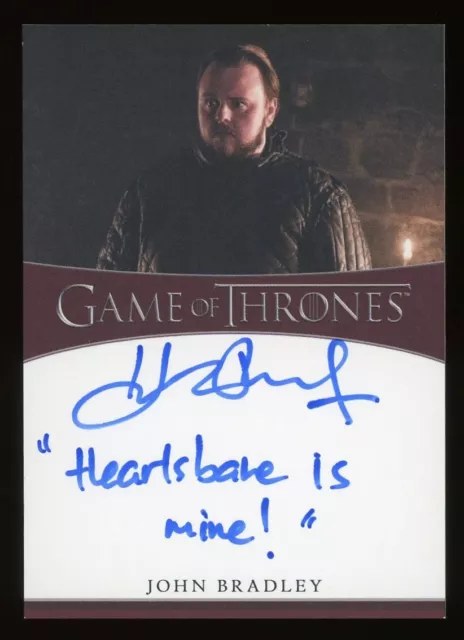 2020 Game of Thrones Complete John Bradley as Samwell Tarly Autograph Auto