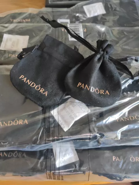 Genuine Original Pandora Black Velvet Charm Ring Pouch Joblot Wholesale 50pcs