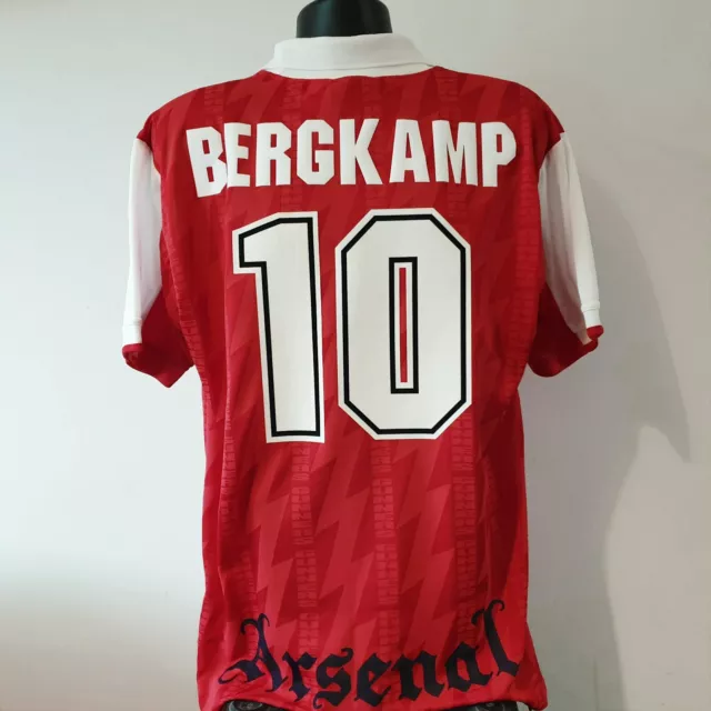 BERGKAMP 10 Arsenal Shirt - XL - 1995/1996 - Nike Home Jersey JVC