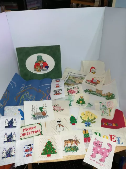 28 Piezas Completas De Punto De Cruz Para Tarjetas Etc, Inc 16"" X 12"" Imagen De Nacimiento