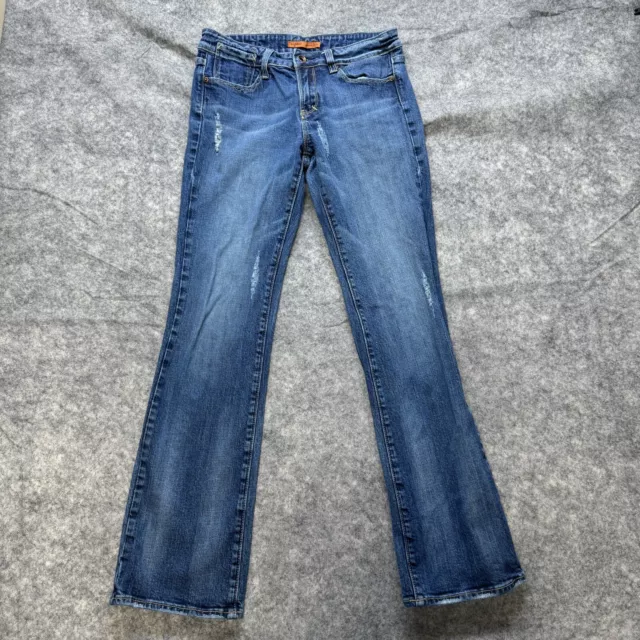 Vigoss Jeans Womens Juniors Size 9 Bootcut Distressed Low Rise Y2K Stretch Denim