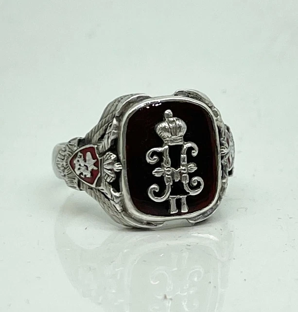 FABERGE Antique Imperial RUSSIAN Guilloche Enamel Men Officer Ring, 88 silver FABERGE Antique Imperial RUSSIAN Guilloche Enamel Men Officer Ring, 88 silver