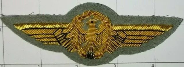 Germany Air Force 1st Class Pilots Badge Hand Embroidered Gold Bullion