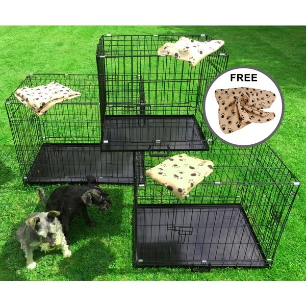 Dog Cage Pet Puppy Foldable Metal Carry Transport Crate Carrier S M L Xl Xxl