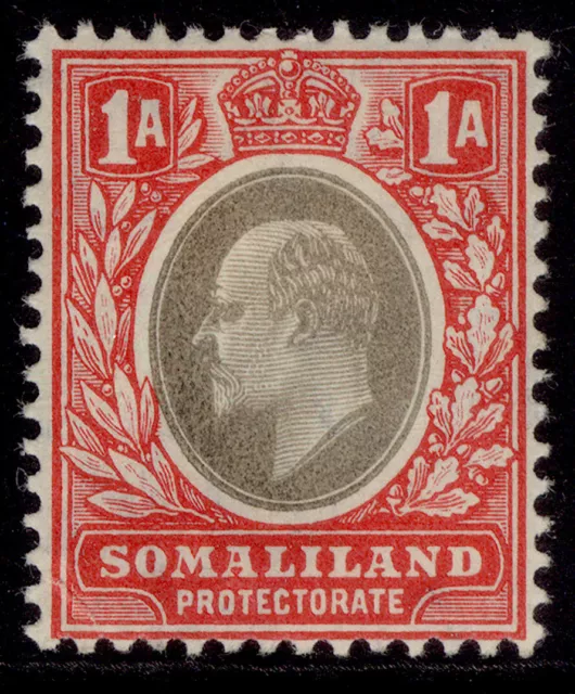 SOMALILAND PROTECTORATE EDVII SG33, 1a grey-black & red, M MINT. Cat £19.