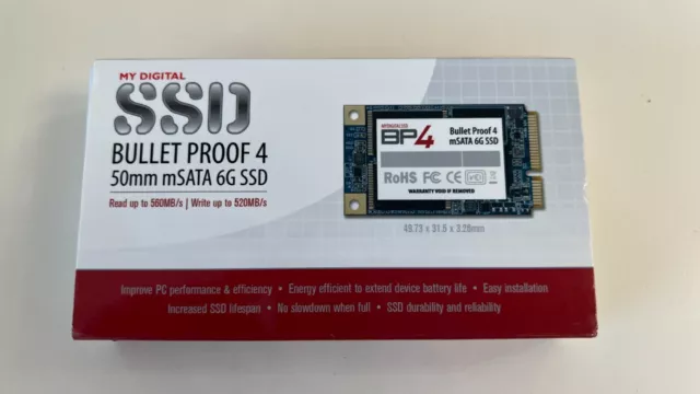 256GB MyDigitalSSD Bullet Proof 4 (BP4) SATA III 6Gbps 50mm Full Size mSATA SSD