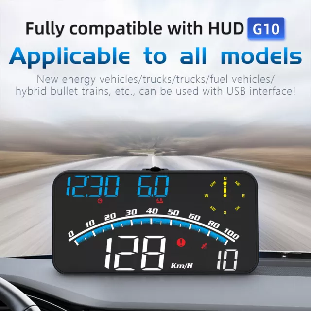 Numérique Compteur de vitesse GPS voiture HUD tête haute Affichage Alarme 2