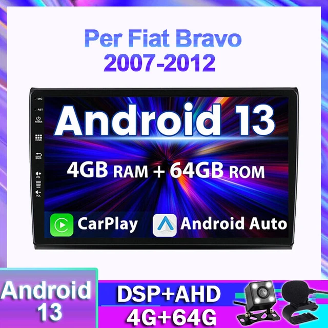 Autoradio per Fiat 500 2007-2015 compatibile con Wireless Carplay/Android Auto SWC USB FM RDS Mirror Link Touch Screen Subw EQ SWC per Stereo