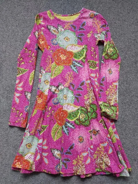 Ragazze Oleose, Multicolore. Abito A Maniche Lunghe 10 Anni 140 Cm
