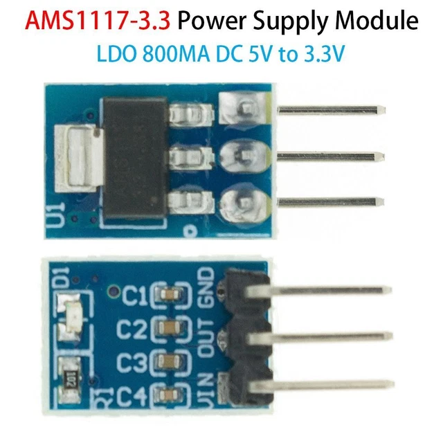 KIT 5V TO 3.3V DC-DC LDO 800MA Step-Down Board Power Supply Module ...