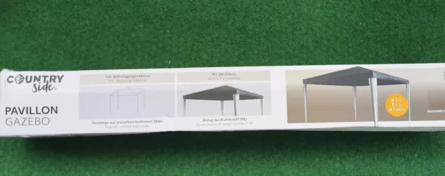 Pavillon 3 x 3 m BLAU Gartenzelt Partyzelt 3x3m WASSERDICHT PE Plane 110g/m²