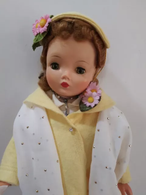 Cissy Vintage 1950s Madame Alexander 20" Doll Blonde in Dress Hat Coat