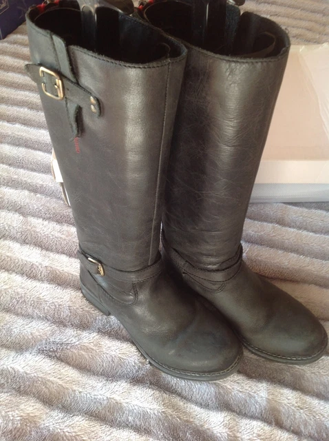 Éric Michael 35 Bottes Cuir Noir Intérieur Fourré