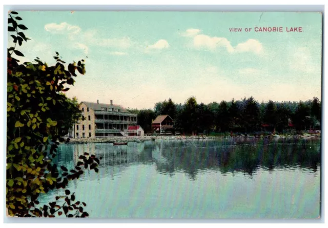 1909 View Of Canobie Lake Manchester Resort Boating New Hampshire NH Postcard