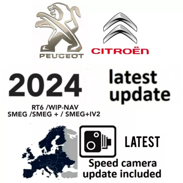 2024 GPS NAV Map Update Peugeot/Citroen FULL EUROPE SMEG+RT6 eMyWay