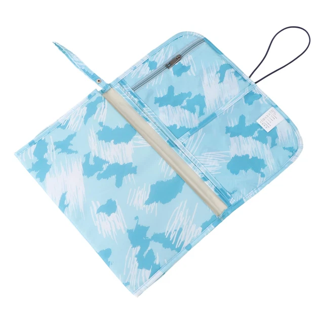 (Water Blue Graffiti)Portable Changing Mat Comfortable And Foldable Nylon