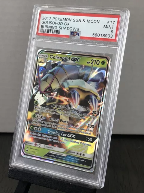 PSA 9 Golisopod GX 17/147 Burning Shadows 2017 Pokemon Card Mint Holo