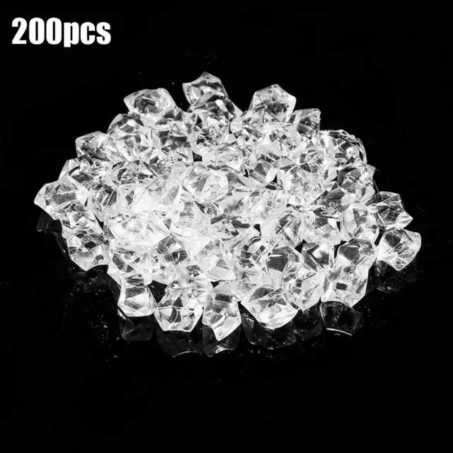 Shimmering Acrylic Crystal Gem Stone Ice Rocks for DIY Floral Designs 200pcs