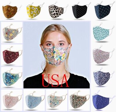 Face Mask Mouth Covering Cotton Fashion Skin-Friendly 3D Cover Washable Reusable