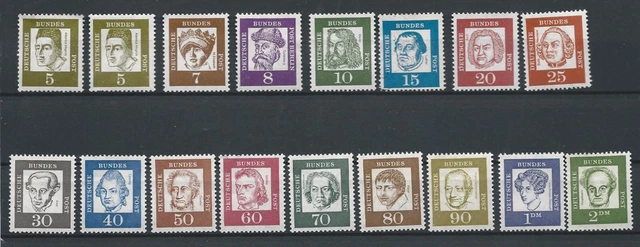 Kompletter Satz postfrisch, Bedeutende Deutsche 1961