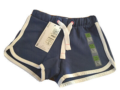 Girls M&S Blue Adaptive Cotton Jersey Stay New Shorts Age 2-3 Yrs BNWTS 9208/16