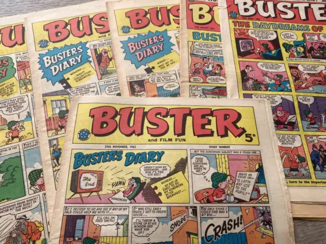 6 Early Issues Buster Comic 1961 & 1962 (4 in nice condition for age)