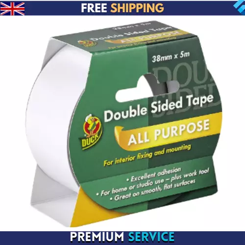 Duck Tape Double Sided Adhesive Strong Hold DIY Home Office Craft - 38mm x 5m