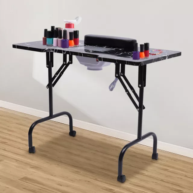 Foldable Manicure Table Nail Table Beauty Salon Station Technician Storage Desk