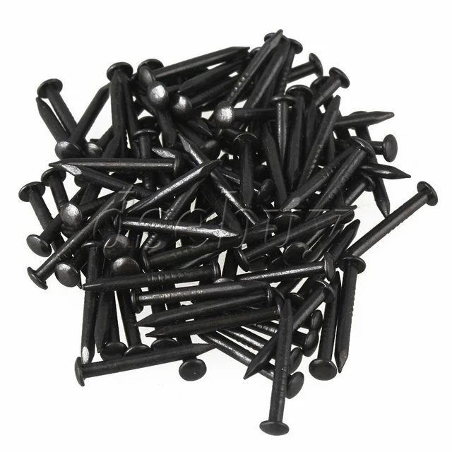 15x1.5mm  Antique Pure Copper Screw Nail with Washer Head Pack of 50 Black