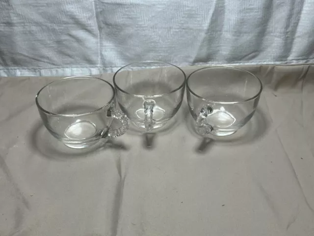 Three (3) Vintage Imperial Candlewick Coffee/Tea Cups