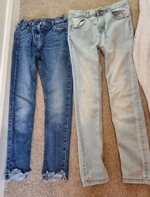 Le Ragazze Età 11-12 Jeans Leggings Bundle 4 voci 2 jeans e leggings 2 VEDI NOTE