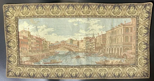 Antique Gondolas Rialto Bridge Grand Canal Italian Hanging Wall Tapestry Italy