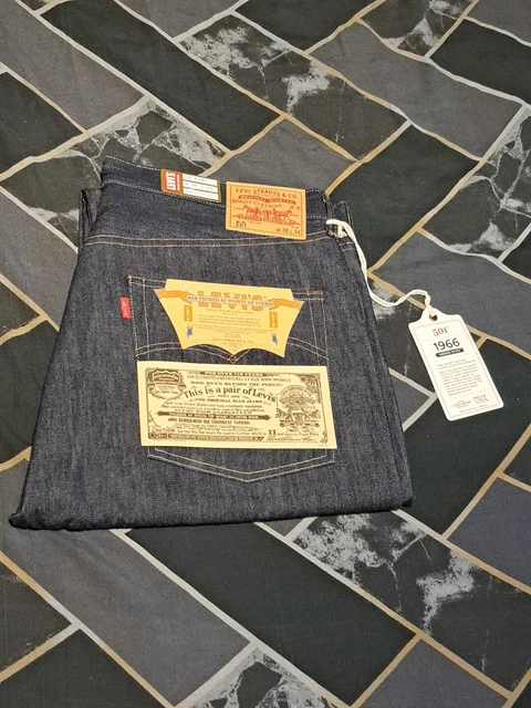 New LEVI'S VINTAGE JEANS MEN’S 1966 501 MADE IN USA  38W BY 34L