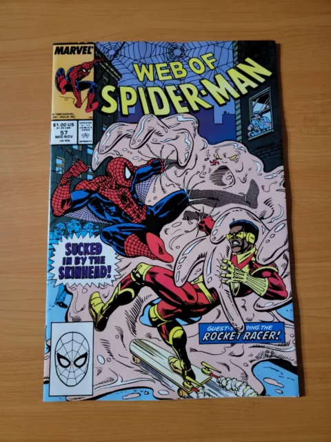 Web of Spider-Man #57 Direct Market Edition ~ NEAR MINT NM ~ 1989 Marvel Comics