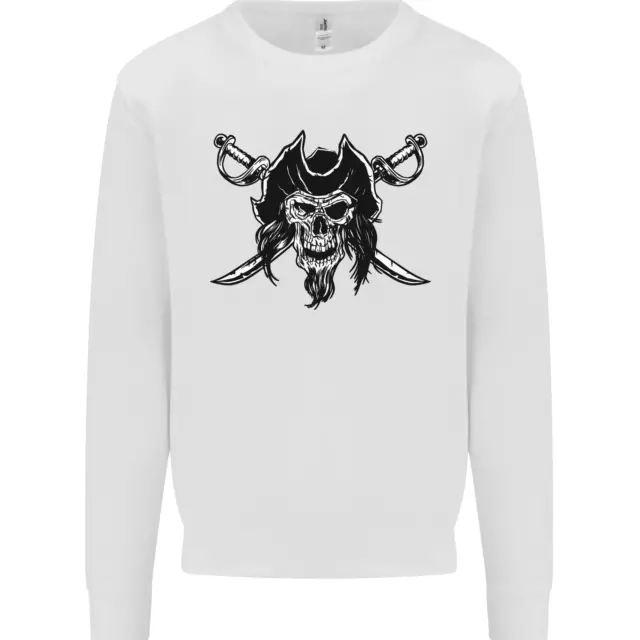 Pirate & Swords Skull Captain Jolly Roger Mens Sweatshirt Jumper 2