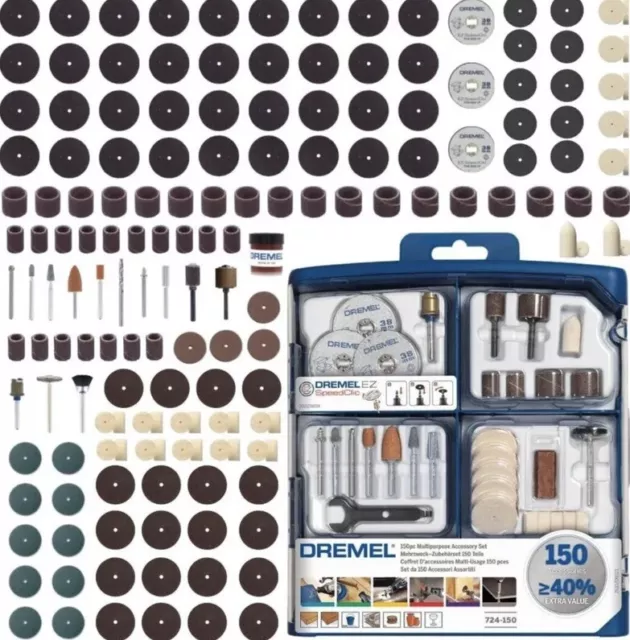 Dremel Multipurpose Accessory Set 150 Pieces Rotary Tool Sander Engrave  724-150 2