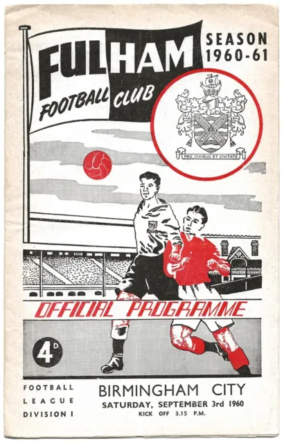 Fulham v Birmingham City 1960/61 programme