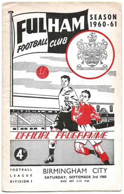 Fulham v Birmingham City 1960/61 programme