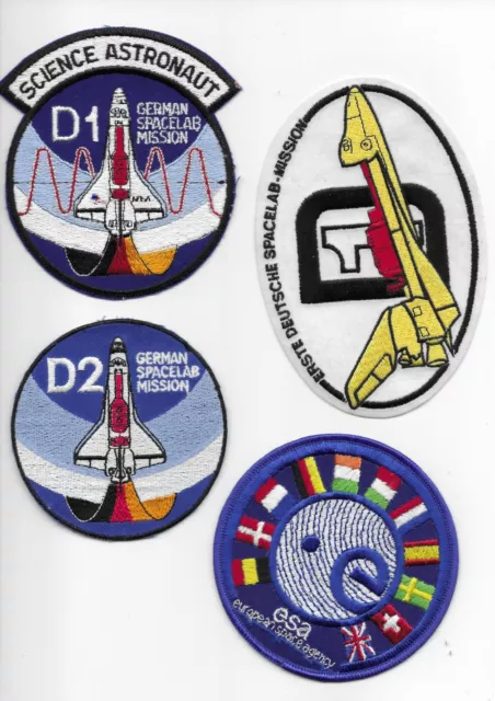 4 ESA Patches / Aufnäher - Spacelab D1, D2