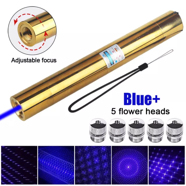 Messing Laserpointer Rot/Grün/blau Reichweite bis 500 Km ULTRA STARK Laserlicht