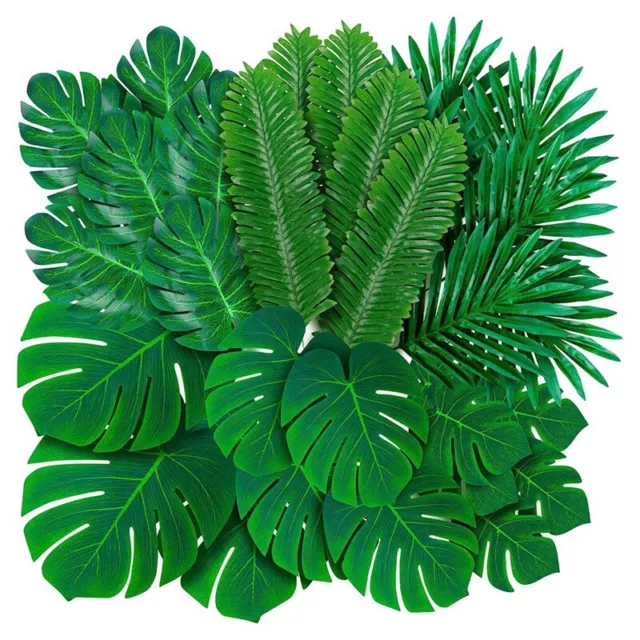 Lot de 108 Feuilles de Palmier Artificielles Tropicales Monstera-6 Type Feu6739