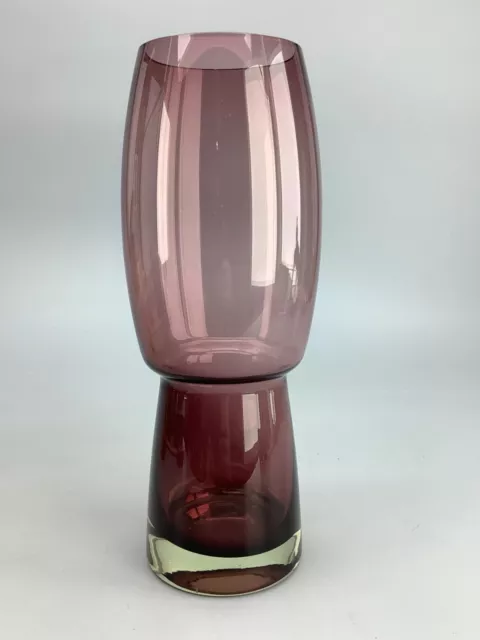 Mid Century Riihimaki Art Glass Vase Purple Scandinavian