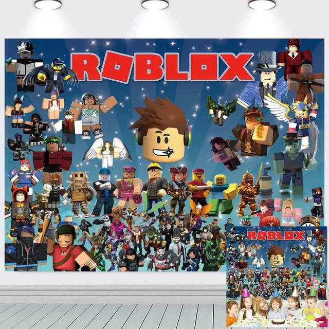 ROBLOX HAPPY BIRTHDAY Backdrop Banner Background Vinyl Party Supplies ...