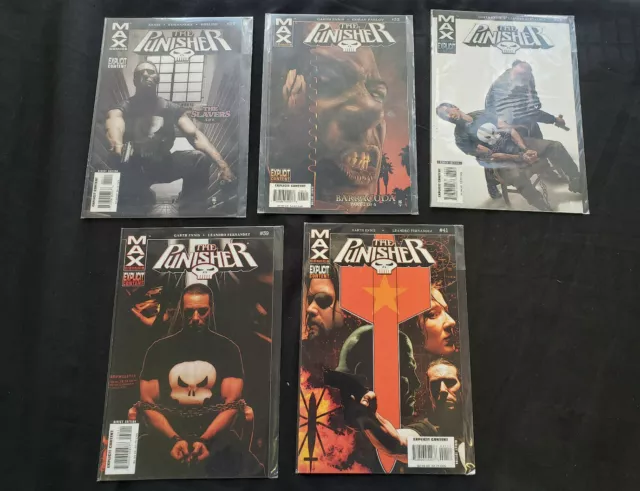Punisher Max 5Pc (Vf) Issues #29, 32, 38-39, 41, Man Of Stone, Barracuda 2006-07